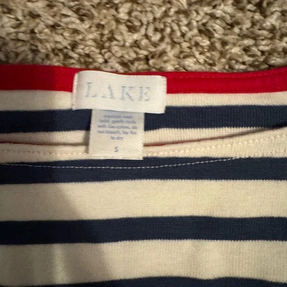 LAKE Striped Navy and White Dress - Picture 2 of 2